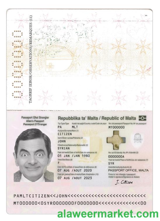 Malta passport 2020-present